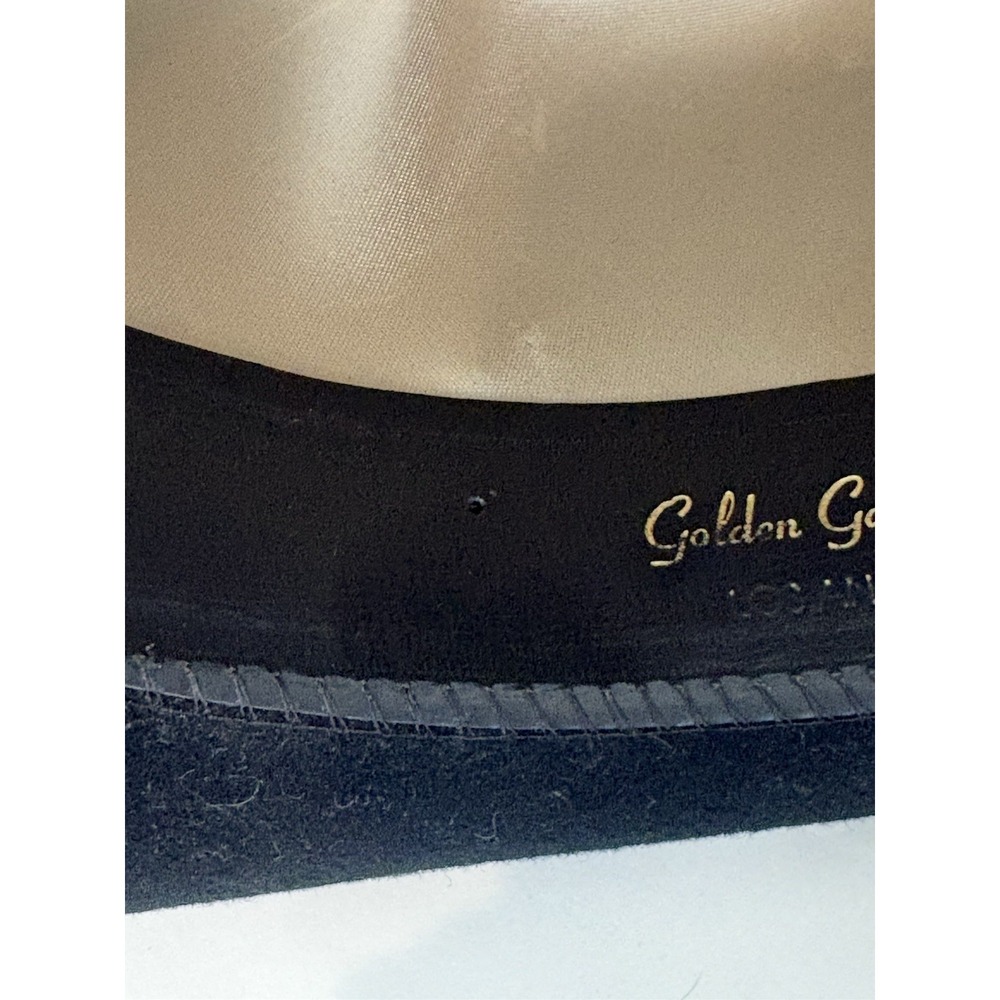 Vintage Golden Gate Hat Company LA Mens Black Wool Godfather Fedora Hat Sz 7 5/8 - Picture 8 of 10